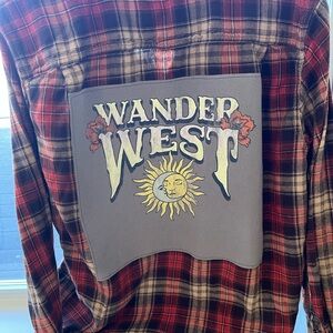 Embellished retro flannel Shirt in Brown, Black, and Cream